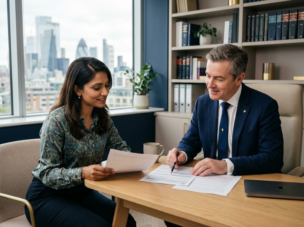 Immigration adviser meeting with a client at our London office