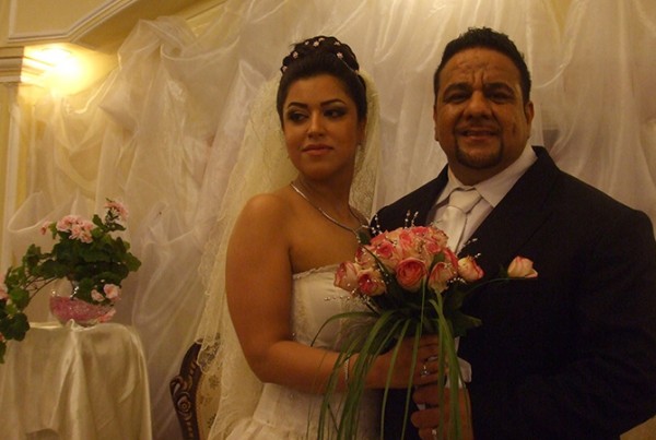 Wedding day photo of a couple we helped