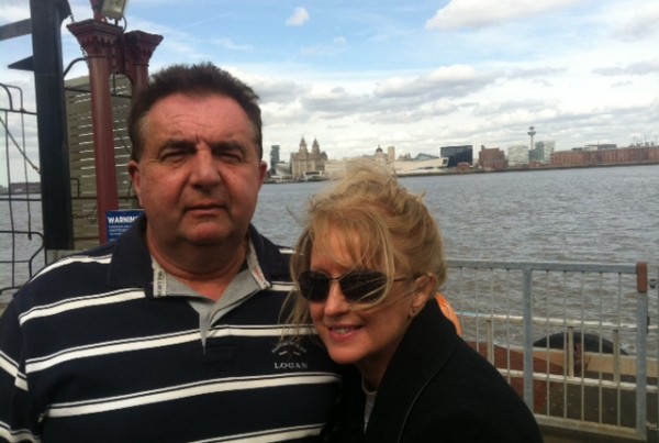 Tony and Lisa by the Liverpool waterfront